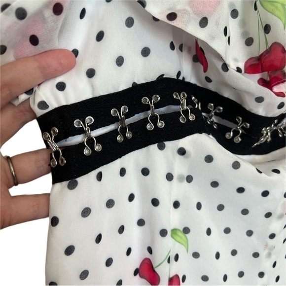 NWT NBD x REVOLVE Maraschino Cherry Print Romper Jumpsuit Size Large Hook Cutout - Picture 3 of 9